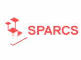 SPARCS - Logo, rote Schrift auf weißem Hintergrund