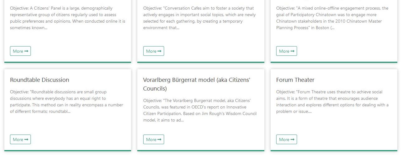 Screenshot des Tools auf https://www.citizen-engagement.eu